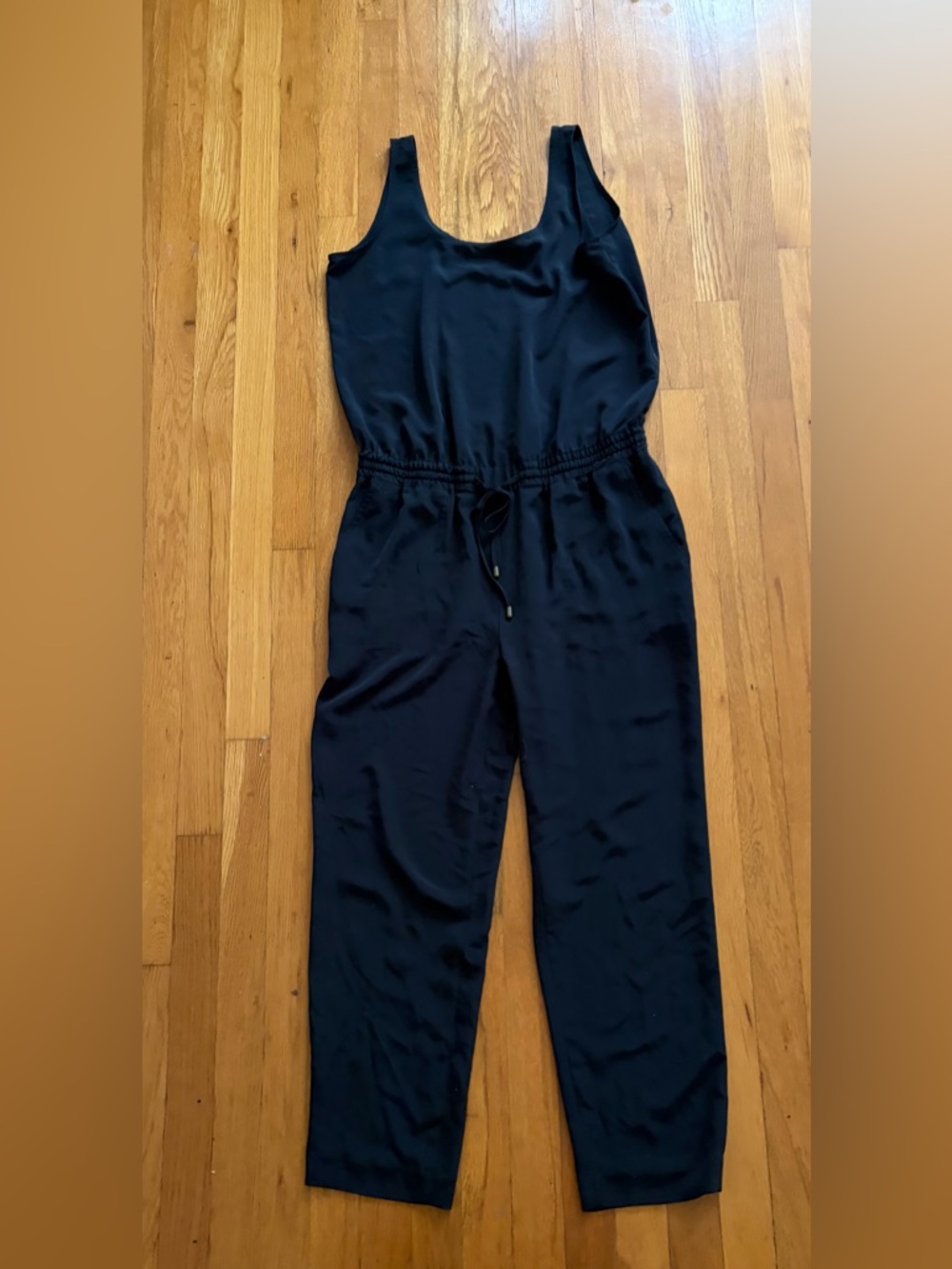Lauren by Ralph Lauren Black Sleeveless Drawstring Jumpsuit